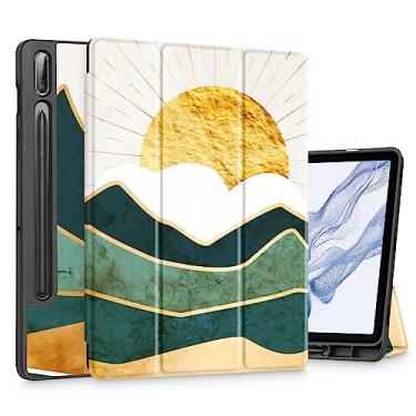 Imagem de Mektron Capa para Samsung Galaxy Tab S9 FE / S9 11 polegadas 2023 X710/X716B/X718U, capa rígida fosca embutida com função de despertar/hibernar automaticamente, suporte multiângulo para Galaxy S9,