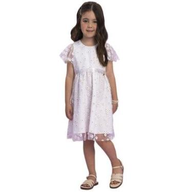 Imagem de VESTIDO FESTA INFANTIL FLORES BRANCA TULE MILLI&NINA-Feminino