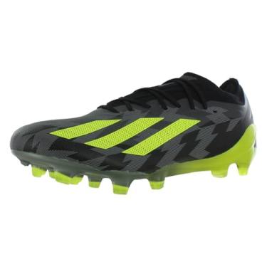 Imagem de adidas Tênis unissex adulto X Crazyfast.2 Firm Ground, Core Black/Team Solar Yellow/Cinza Five, 12.5 Women/11.5 Men