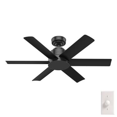 Imagem de Hunter Fan Company 59613 Hunter Kennicott Ventilador de teto interno externo com controle de parede, 44, preto fosco