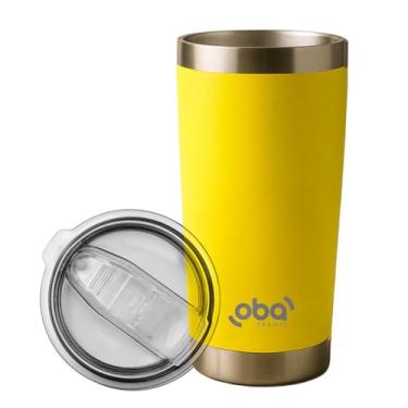 Imagem de Copo Térmico com Tampa Deslizante e Parede Dupla com Abridor Bebidas Frias e Quentes 591ml Amarelo Neon Inox com Isolamento a Vácuo com Conservação de 24 Horas com Gelo (Amarelo Neon)