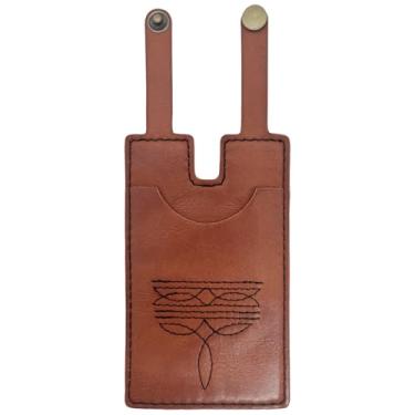 Imagem de Numfog Carteira feminina tipo bota ocidental com alça de encaixe, carteira de couro para botas e porta-cartão de crédito, Tawny, 1pcs, Tendência