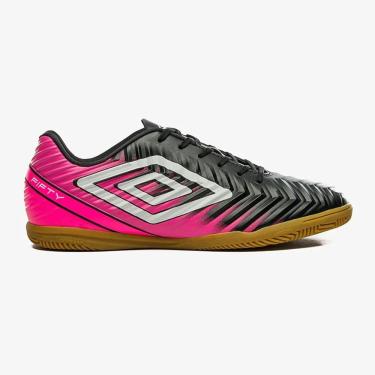 Imagem de Chuteira Futsal, Fifty V, Umbro, Masculina, Preto/Rosa Fluor/Branco, 39