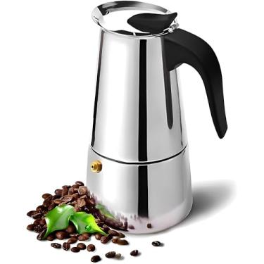 Imagem de Cafeteira Italiana Expresso 200ml em Aço Inox – Prepara Café Fresco no Fogão a Gás ou Elétrico – Compacta, Durável e Ideal para Uso Diário em Casa, Escritório ou Viagens