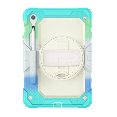 Imagem de SaharaCase – Capa resistente série Raider com alça de mão para Galaxy Tab S10 FE /S9/S9 FE, azul iridescente, (TB00465)