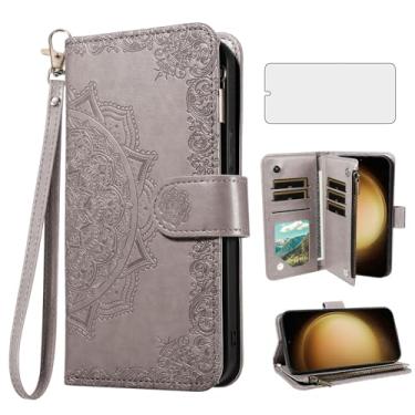 Imagem de Asuwish Capa de celular para Samsung Galaxy S23 Plus S23+ 5G capa carteira celular com protetor de tela de vidro temperado e suporte para cartão de crédito S23plus 23S + S 23 23+ SM-S916U 16.8 cm