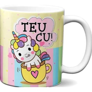 Imagem de Caneca Teu C*! Unicórnio Xícara Engraçada Personalizada Porcelana 325ML Presente Divertido