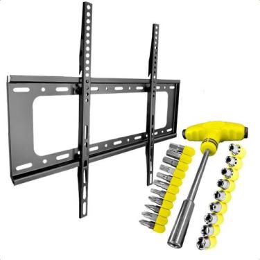 Imagem de Suporte Fixo de Parede TV 40 a 80 até 75kg + Jogo de Chaves Tipo T 24 