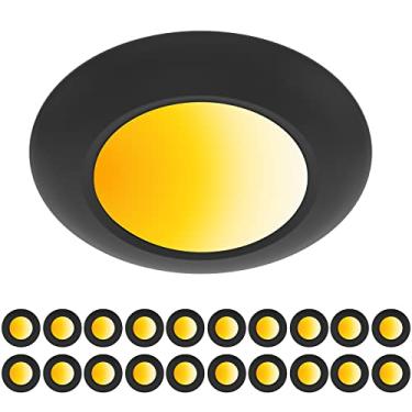 Imagem de ZAGO 20 pacotes de luz de disco LED preta de 15 cm, montagem em superfície, baixo perfil, retrofit para J Box, 5CCT comutável, regulável, 120V, 15W, 920LM, CRI>80, ETL, local molhado