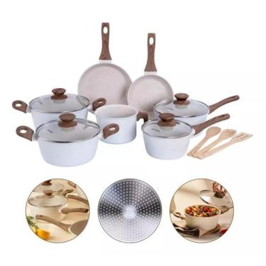 Imagem de Jogo De Panelas Antiaderente 10 Peças Indução Revestimento Cerâmico Mi