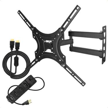 Imagem de Suporte Móvel TV 32 55 Polegadas Triarticulado Braço Longo Cabo HDMI 2