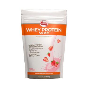 Imagem de Whey Protein Concentrado Vitafor WPC Sabor Morango Pouch 900g