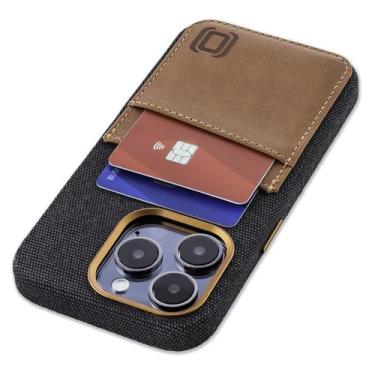 Imagem de Estojo de cartão de tecido Dockem M2F 15 Pro com placa de metal cinza