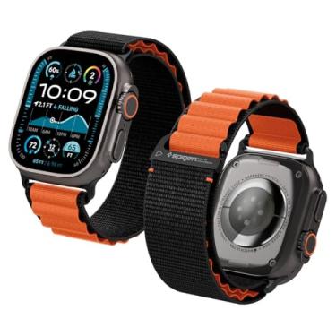 Imagem de Spigen WBF1 para Apple Watch Compatível com Ultra 3/2/1 49mm, Series 11/10 46mm, 9/8/7 45mm, SE3/SE2/SE/6/5/4 44mm, 3/2/1 42mm - Preto Laranja