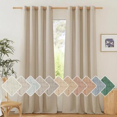 Imagem de Cortinas NICETOWN Thick Linen 140x213cm Filtro de luz de privacidade
