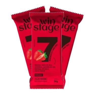 Imagem de Kit 3X: Barra de Proteína Morango Sem Açúcar WinStage 54g