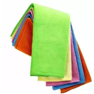 Imagem de Kit 5 Panos de Microfibra 30x30cm Multiuso Alta Absorção Anti Risco Para Limpeza Automotiva e Doméstica Flanela Limpa Vidro Pia Multiuso