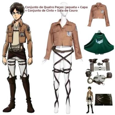 Imagem de Jaqueta De Cosplay De Attack on Titan Shingeki No Kyojin Com Saia E Su