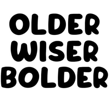 Imagem de Banner Party Forever "Older WISER BOLDER" – Letras de 15 cm de altura | Decoração de festa pré-amarrada e reutilizável | Cartolina grossa de 300 g/m2 | Banner engraçado de aniversário para celebrações