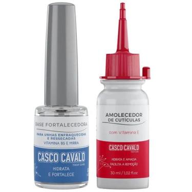 Imagem de Kit 1 Base Fortalecedora 8ml + 1 Amolecedor De Cutículas 30ml Casco Ca