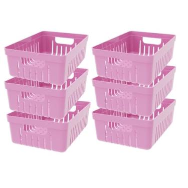 Imagem de Kit com 6 - Cestinhas Organizadoras (Rosa Claro)
