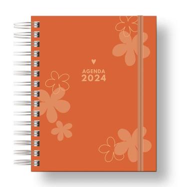 Imagem de Agenda 2024 Sua Organização Pessoal/ Flores Laranja