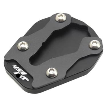 Imagem de BYYINGSUS Acessórios de motocicleta Suporte lateral de pé ampliador de placa de extensão compatível com 450MT MT450 450 MT 2024 2025 (logotipo preto)