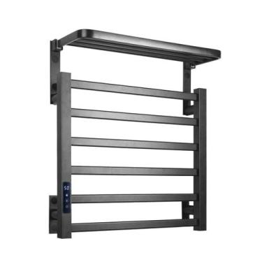 Imagem de Toalheiro Elétrico Térmico Aquecido 45X 50 - Preto - 220V - Fino Inox