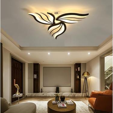 Imagem de Luzes de teto LED Quarto Sala de estar Regulável com controle remoto Luz moderna Design de flores Luminária de teto Luminária de teto embutida Iluminação para sala de jantar Cozinha Ilha Ban