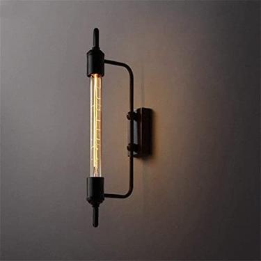 Imagem de Luminária de parede moderna, luminária de parede de tubo de vapor industrial retrô, luminária de parede preta em V, para estudo, quarto, espelho, farol, escada, corredor
