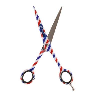 Imagem de Tesoura Fio Navalha Listrada Barba e Cabelo 7º - Marco Boni