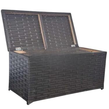 Imagem de Caixa Organizadora de Brinquedos com Tampa Articulada - Design Moderno em Tecido, Estrutura em Madeira e Pronta para Uso (argila)