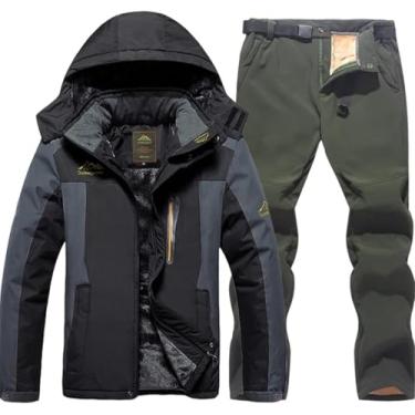 Imagem de Jaqueta De Esqui Calças Masculinas Inverno Quente Jaqueta Grossa Calças 2 Peças Conjunto à Prova De Vento à Prova D'água Esqui Fleece Coat Calças, jacket pants 2, 7XL