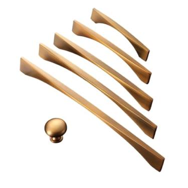 Imagem de CXYFQUUK Puxadores de armário de armário de armário de latão puxadores de gaveta ferragens móveis acessórios de cozinha maçanetas de porta de guarda-roupa 2 peças (160 mm)