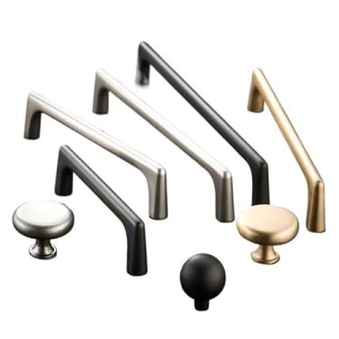 Imagem de CXYFQUUK Puxadores de armazenamento de armário 96-320 mm Cômoda armário armário armário porta gaveta puxadores móveis ferragens puxadores 2 peças (latão ouro 160 mm)