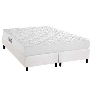 Imagem de Cama Box Queen: Colchão Espuma D45 Herval Top + Base Crc Corano White (158x198)