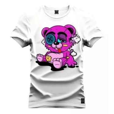Imagem de Camiseta Estampada Unissex de Algodão - Urso Amassado - Loja Dinka, 8