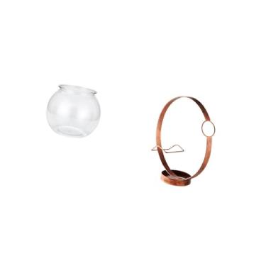 Imagem de Fenteer Aquário Pequeno Transparente para Peixes Pequenos, Ornamento Redondo, Tigela de Aquário, Vaso de Mesa, Escritório, Decoração para Casa, Plantas, Supor