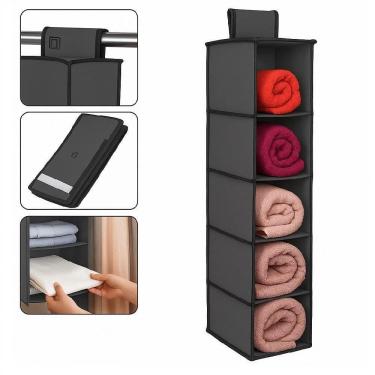 Imagem de Prateleira Vertical De Porta Sapateira Organizador Guarda Roupa Closet Armario Multiuso 5 Divisorias Sapatos Lencol Toal