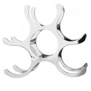 Imagem de Adega Rack Suporte Vinho 6 Garrafas Alumínio Taça Bar