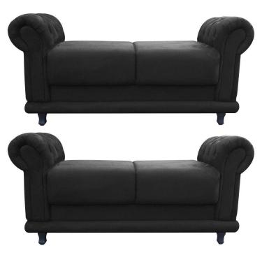 Imagem de Kit 02 Recamier Barcelona Suede Preto