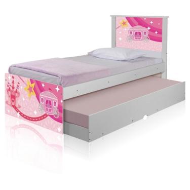 Imagem de Bicama Juvenil Adesivada Carruagem Castelo Com Colchões