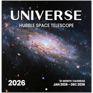 Imagem de Calendário 2026, calendário mensal de parede do telescópio Hubble, 2026, de novembro de 2025 a dezembro de 2026, calendário suspenso de parede, aberto de 29,5 cm x 61 cm, layout de página inteira para