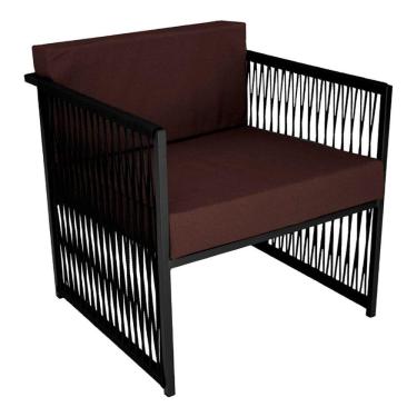 Imagem de Poltrona Santiago Para área Externa De Corda Náutica Preto/marrom