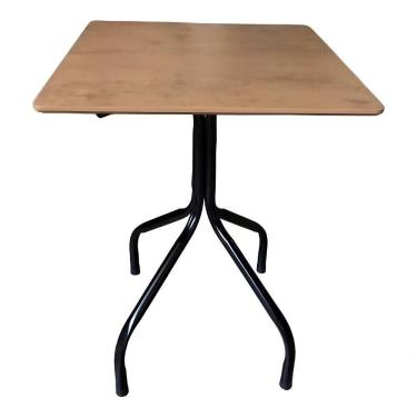 Imagem de Mesa Moema 70x70 Imbuia Base Preta