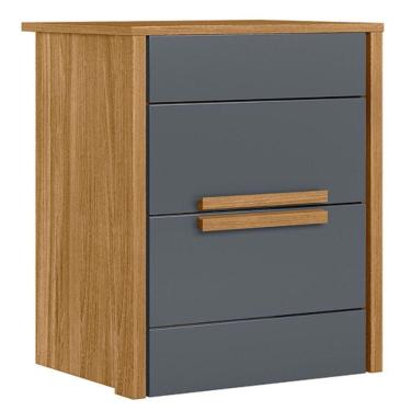Imagem de Mesa De Cabeceira Dhara 2 Gavetas 51 Cm Freijo Cinza Moval Freijo Cinza