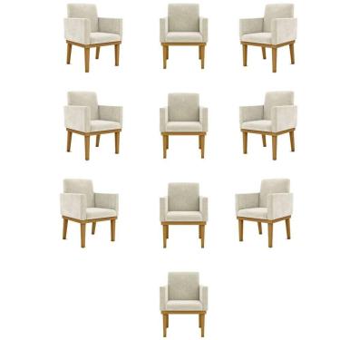 Imagem de Kit 10 Poltronas Decorativa Reforçada - Balaqui Decor Cor:bege