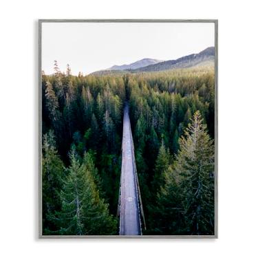 Imagem de Stupell Industries Arte giclée emoldurada preta ponte entre pinheiros, design por Jared Kreiss, 50 x 40 cm