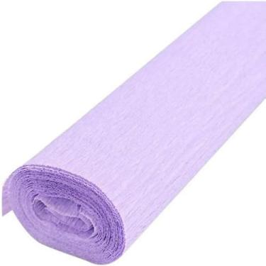 Imagem de Papel Crepom em Rolo, 48cm x 2m, Kit com 10 Unidades, Varias Cores Disponíveis (Lilás)