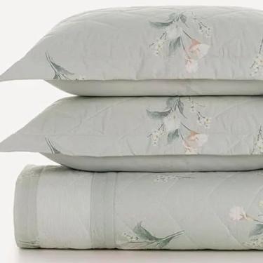 Imagem de Jogo de Colcha King 3 Karsten Percal 200 Fios 100% Algodão Estampado Cama Dobra Feita Luxo 3 Peças (LYDIA)